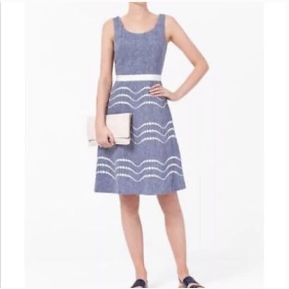 Boden Dresses & Skirts - Boden 100% Linen Blue Summer Fun Dress Size 12L